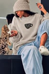Kadın Premium Kumaş 3 İplik Şardonlu Kahve Fincanı Baskılı Sweatshirt