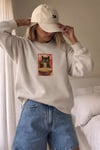 Kadın Premium Kumaş 3 İplik Şardonlu Noodle Baskılı Sweatshirt
