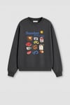 Kadın Premium Kumaş 3 İplik Şardonlu Sunday Baskılı Sweatshirt