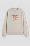 Kadın Premium Kumaş 3 İplik Şardonlu Spagetti Baskılı Sweatshirt