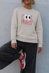 Kadın Premium Kumaş 3 İplik Şardonlu Slogan Baskılı Sweatshirt