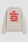 Kadın Premium Kumaş 3 İplik Şardonlu Sırt Baskılı Sweatshirt