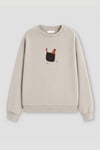 Kadın Premium Kumaş 3 İplik Şardonlu Tavuk Baskılı Sweatshirt