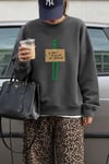 Kadın Premium Kumaş 3 İplik Şardonlu Uzaylı Baskılı Sweatshirt