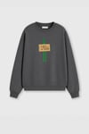 Kadın Premium Kumaş 3 İplik Şardonlu Uzaylı Baskılı Sweatshirt