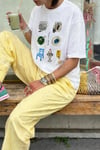 Kadın Premium Kumaş Ekru Baskılı Oversize T-Shirt