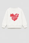 Kız Çocuk 3 İplik Kumaş Baskılı Pamuklu Sweatshirt