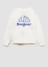 Kız Çocuk 3 İplik Kumaş Kruvasan Baskılı Sweatshirt  Listeye Geri Dön