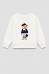 Kız Çocuk 3 İplik Kumaş Pamuklu Ayıcık Baskılı Sweatshirt