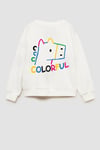 Kız Çocuk 3 İplik Kumaş Pamuklu Baskılı Sweatshirt