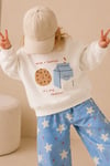 Kız Çocuk 3 İplik Kumaş Pamuklu Baskılı Sweatshirt