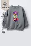 Kız Çocuk 3 İplik Kumaş Pamuklu Baskılı Sweatshirt
