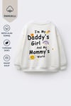 Kız Çocuk 3 İplik Kumaş  Pamuklu Sırt Baskılı Sweatshirt