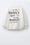 Kız Çocuk 3 İplik Kumaş  Pamuklu Sırt Baskılı Sweatshirt