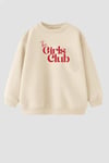Kız Çocuk Baskılı 3 İplik Kumaş Pamuklu Sweatshirt