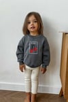 Kız Çocuk Baskılı 3 İplik Pamuklu Kumaş Sweatshirt