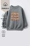 Unisex Çocuk 3 İplik Kumaş Baskılı Pamuklu Sweatshirt