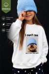 Unisex Çocuk 3 İplik Kumaş Köpek Baskılı Pamuklu Sweatshirt