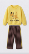 Unisex Çocuk 3 İplik Kumaş Köpek Baskılı Pamuklu Sweatshirt