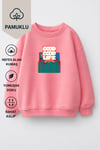 Unisex Çocuk 3 İplik Kumaş Pamuklu Baskılı Sweatshirt