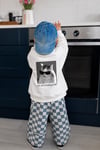 Unisex Çocuk 3 İplik Kumaş  Pamuklu Sırt Baskılı Sweatshirt