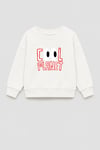 Unisex Çocuk 3 İplik Kumaş Slogan Baskılı Pamuklu Sweatshirt
