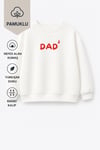 Unisex Çocuk Baba Baskılı 3 İplik Kumaş Pamuklu Sweatshirt