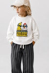 Unisex Çocuk Baskılı 3 İplik Kumaş Pamuklu Sweatshirt