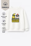 Unisex Çocuk Baskılı 3 İplik Kumaş Pamuklu Sweatshirt