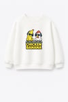 Unisex Çocuk Baskılı 3 İplik Kumaş Pamuklu Sweatshirt