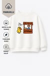 Unisex Çocuk Ekru Ördek Baskılı 3 İplik Kumaş Pamuklu Sweatshirt