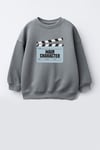 Unisex Çocuk Pamuklu Bisiklet Yaka Slogan Baskılı T-Shirt