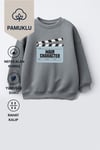 Unisex Çocuk Pamuklu Bisiklet Yaka Slogan Baskılı T-Shirt