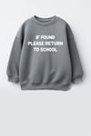 Unisex Çocuk Pamuklu Bisiklet Yaka Slogan Baskılı T-Shirt