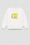Unisex Çocuk Telefon Baskılı 3 İplik Kumaş Pamuklu Sweatshirt