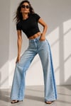 Krıstal Taş Detaylı Wide Leg Jean