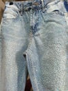 Krıstal Taş Detaylı Wide Leg Jean