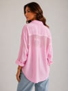 Şerit Taşlı Tencel  Oversize Gömlek 
