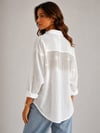 Şerit Taşlı Tencel  Oversize Gömlek 