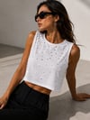 Taş Detaylı Crop Bluz