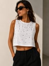 Taş Detaylı Crop Bluz