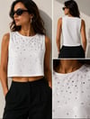 Taş Detaylı Crop Bluz