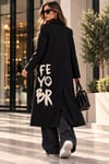 Taş Yıldız Aksesuarlı Blazer Uzun Ceket 