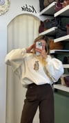 Nakışlı Beyaz Sweatshirt