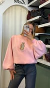 Nakışlı Pembe Sweatshirt