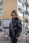 Oversize Crop Deri Ceket