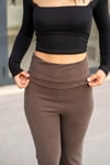 Soft Touch Yüksek Bel İspanyol Paça Pantolon – Kahve
