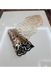 1 Adet Masa Runnerı/100x30cm/s.deri /2 Parça Yaprak,2 Parça Çiçek Motifi