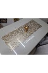 1 Adet Runner /125x45cm/siyah/suni Deri/1.7mm Kalınlık/2 Yaprak,2 Çiçek Motifi Hediye/