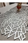 1 Adet Runner /125x45cm/siyah/suni Deri/1.7mm Kalınlık/2 Yaprak,2 Çiçek Motifi Hediye/
